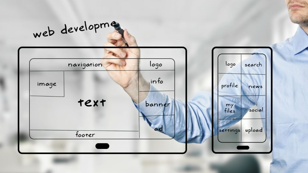 website development using wireframe