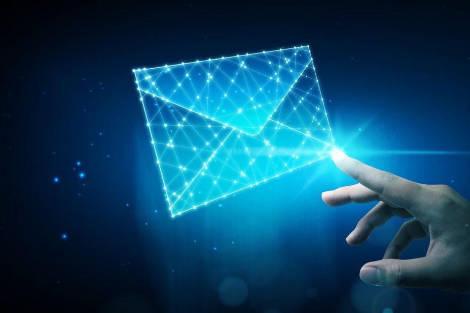 Business professional checking email